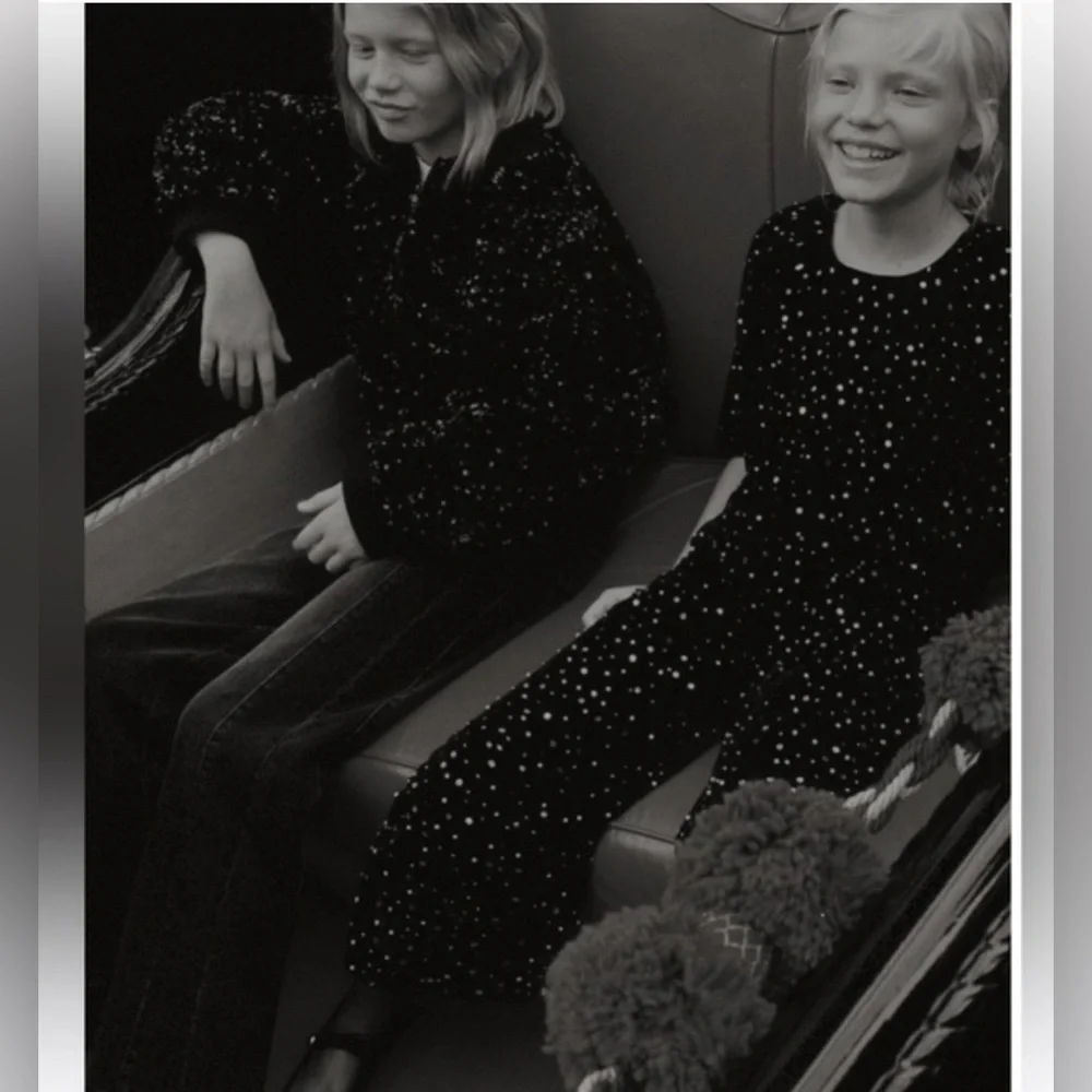 NWT ZARA‎ Kids Sequin Velvet Jumpsuit Girls Party Holiday , size 11-12 Years - Picture 12 of 13